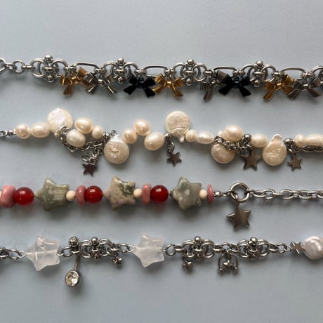 lovely pearl &star necklace  ༘𖤐˒˒*