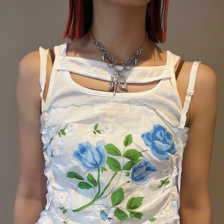 ribbon♡skull necklace