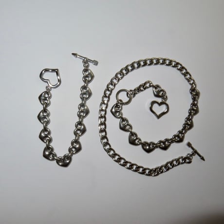 2way heart necklace -silver-