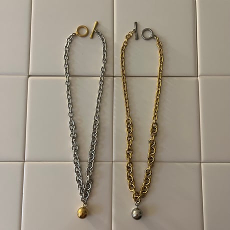 big ball charm necklace⋆｡˚𖦹（silver/gold）