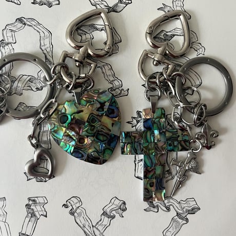 heart shell key ring