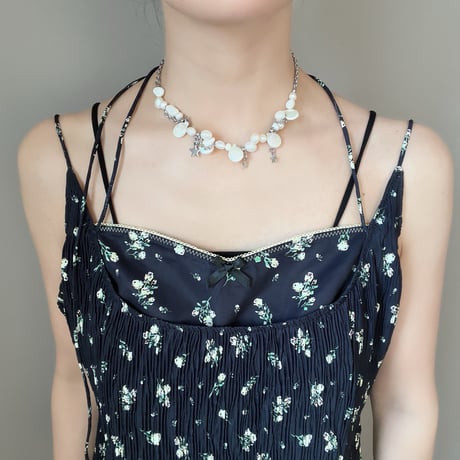 lovely pearl &star necklace  ༘𖤐˒˒*