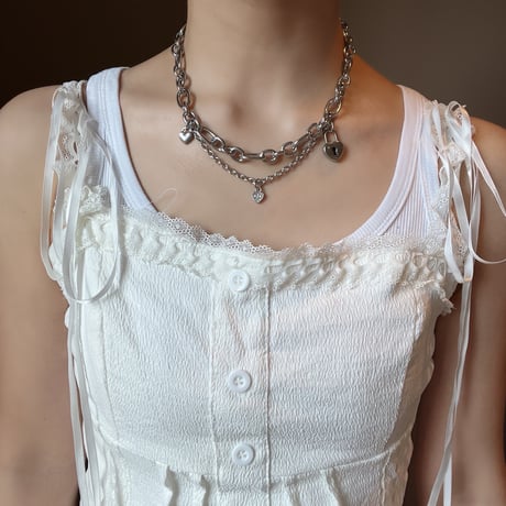heart padlock necklace♡ྀི ˖ ⊹