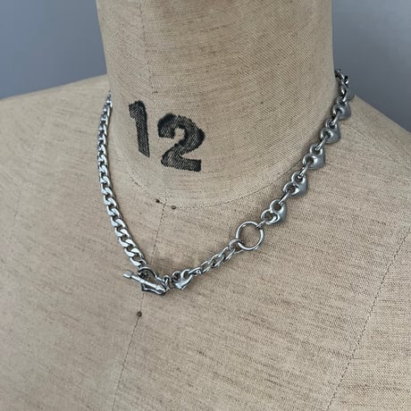 2way heart necklace -silver-