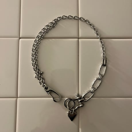 anchor shackle necklace-heart-