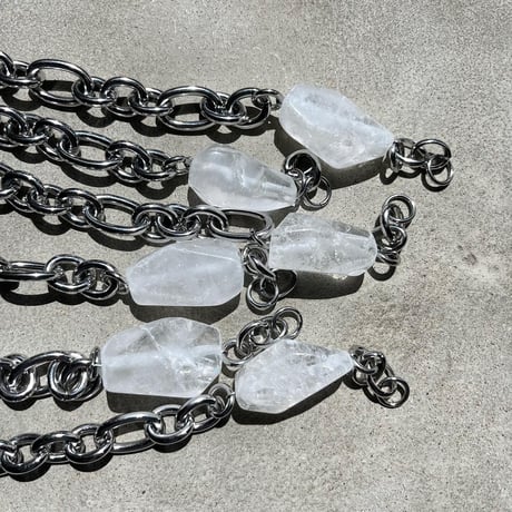 《再販》big stone necklace-quartz-