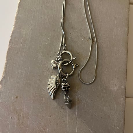 snake chain necklace-skull-
