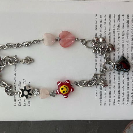 glass smiley necklace