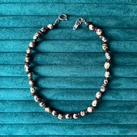 stone necklace-dalmatian×garnet-