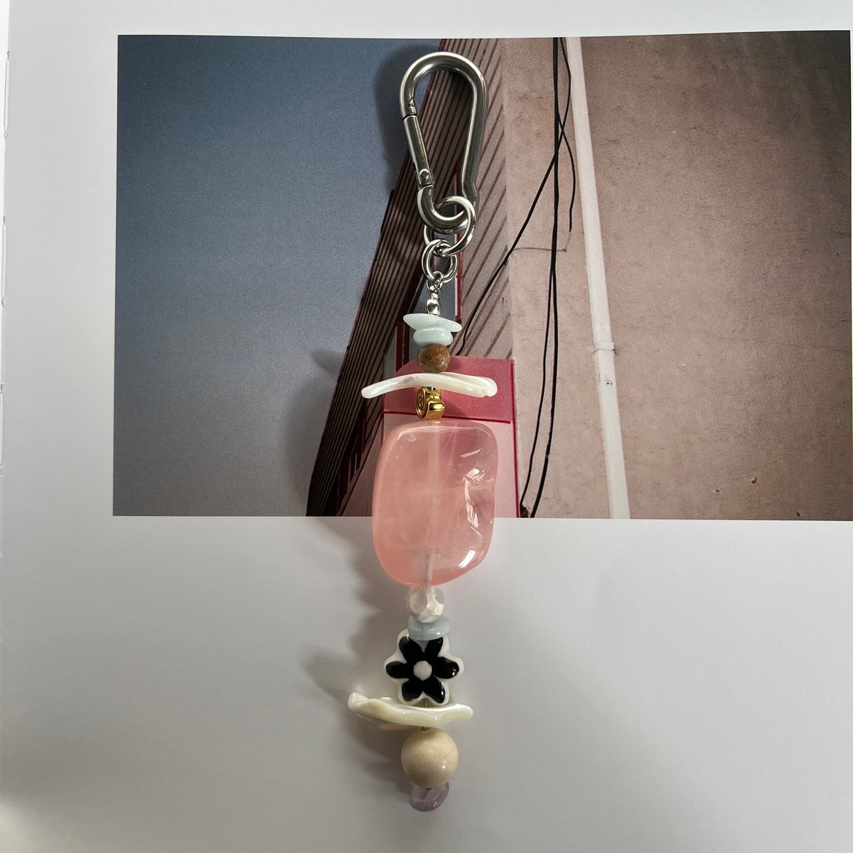 chipie original key chain-rose quartz- | chipie