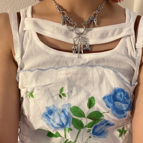 ribbon♡skull necklace