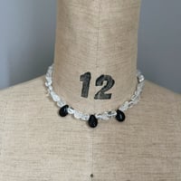 stone necklace *๑⭐︎՞（quartz/black onyx）