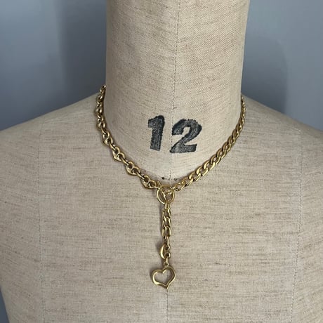 2way heart necklace *๑♡՞-gold-