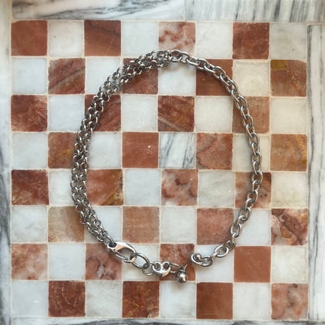 edge link necklace -silver-