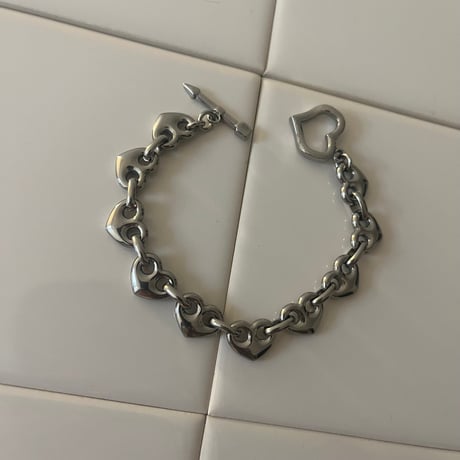 heartbeat chain bracelet*๑♡՞（silver/gold）