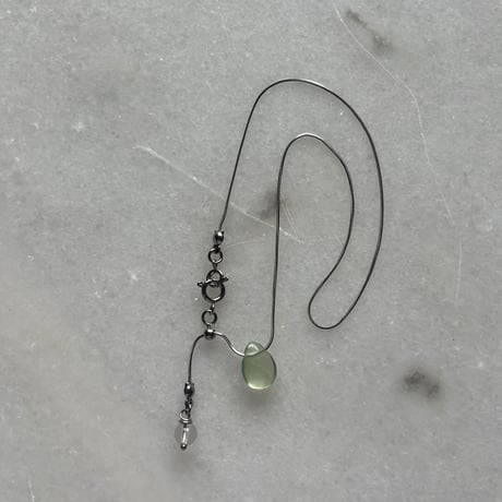 stone slide necklace-fluorite（green）