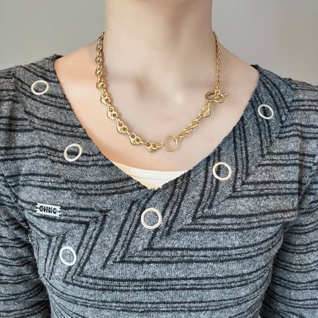 2way heart necklace *๑♡՞-gold-