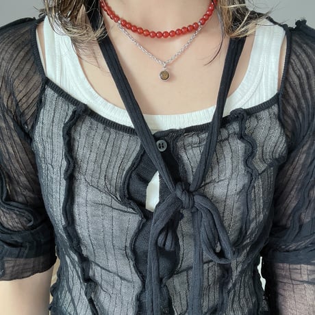 《再販》stone necklace-carnelian × tiger eye