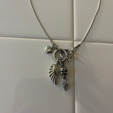 snake chain necklace-skull-