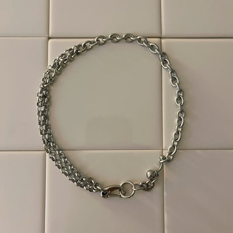 edge link necklace -silver-