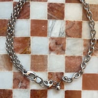 edge link necklace -silver-