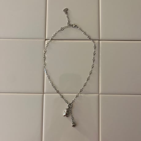 bear charm  necklace𖦹๋࣭ ⭑（silver/gold）