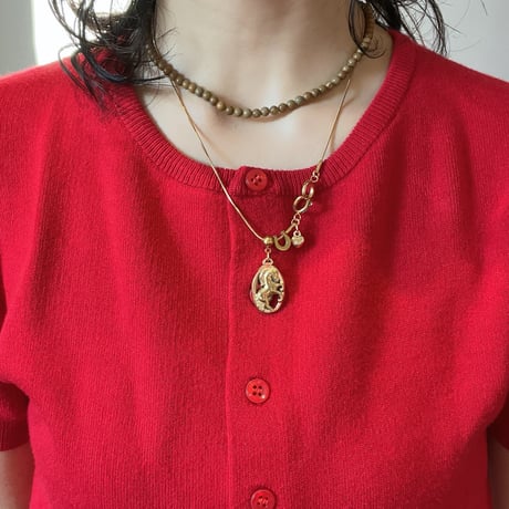 snake chain necklace-gold horse-