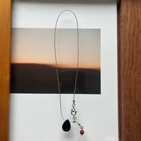 stone slide necklace-black onyx-