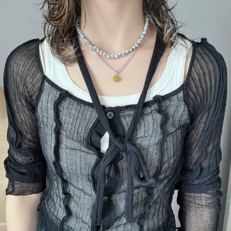《再販》stone necklace-dalmatian jasper × agate