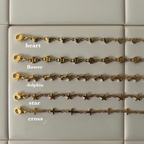 gold choker necklace（heart/flower/dolphin/star/cross）