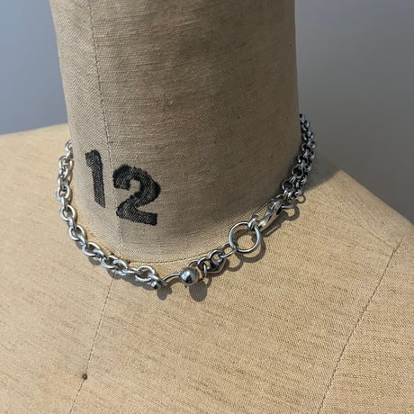 edge link necklace -silver-