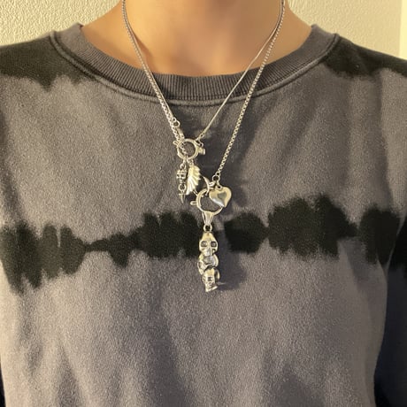 snake chain necklace-skull-