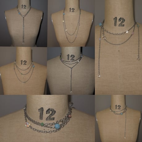 super long stone necklace-pale color-