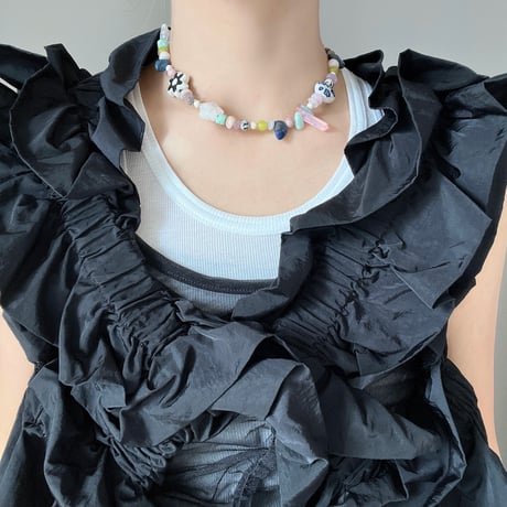 stone necklace-fancy mix-