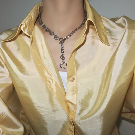 2way heart necklace -silver-
