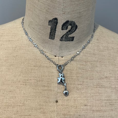 bear charm  necklace𖦹๋࣭ ⭑（silver/gold）