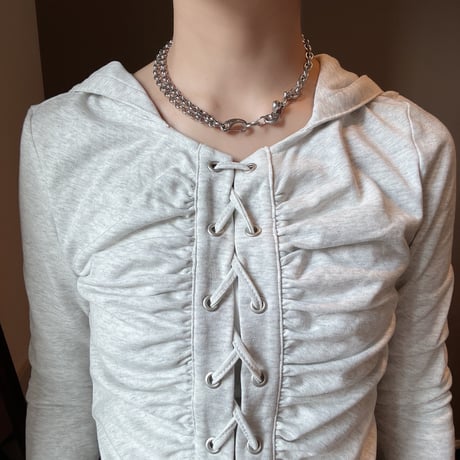 edge link necklace -silver-