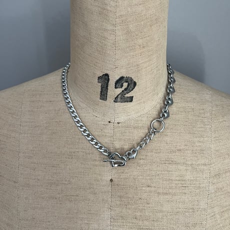 2way heart necklace -silver-