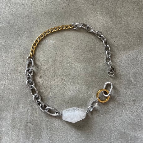 《再販》big stone necklace-quartz-