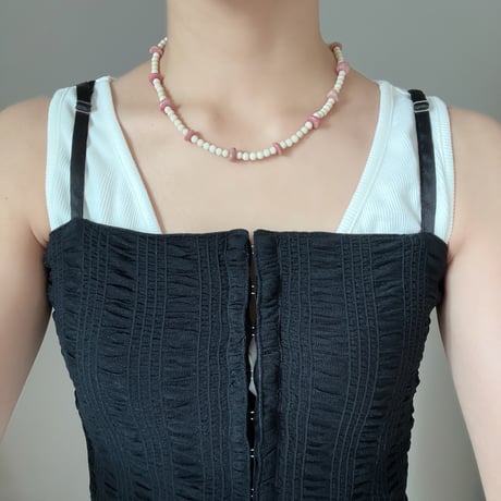 stone necklace ✩*♡ྀི ˖ ⊹（rhodonite\fossil）