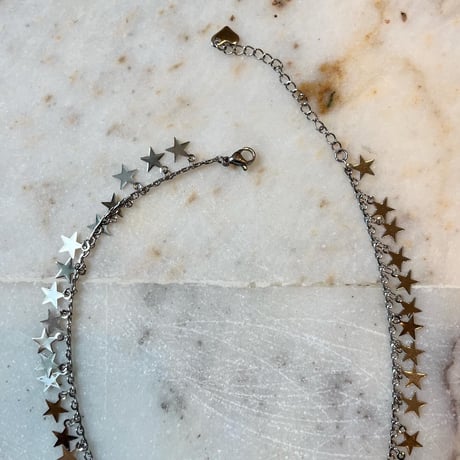 silver star choker necklace