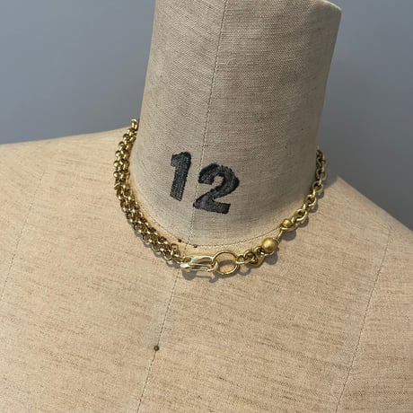 edge link necklace -gold-