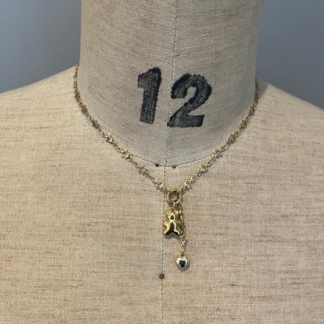 bear charm  necklace𖦹๋࣭ ⭑（silver/gold）