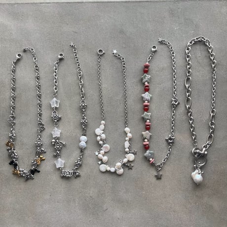lovely pearl &star necklace  ༘𖤐˒˒*