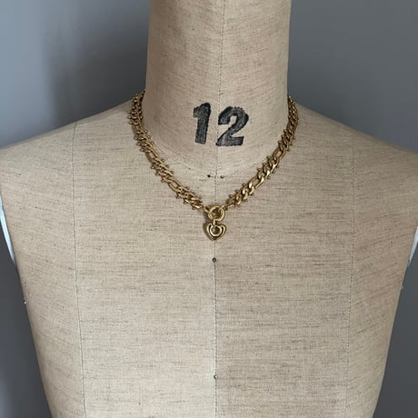 tsubu tsubu chain heart necklace-gold-