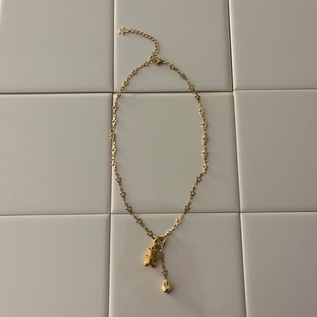 bear charm  necklace𖦹๋࣭ ⭑（silver/gold）