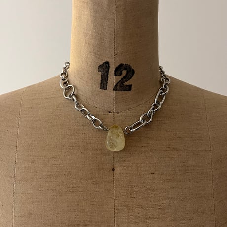 《再販》big stone necklace-citrine-