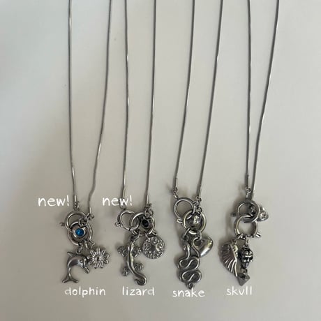 snake chain necklace-lizard-