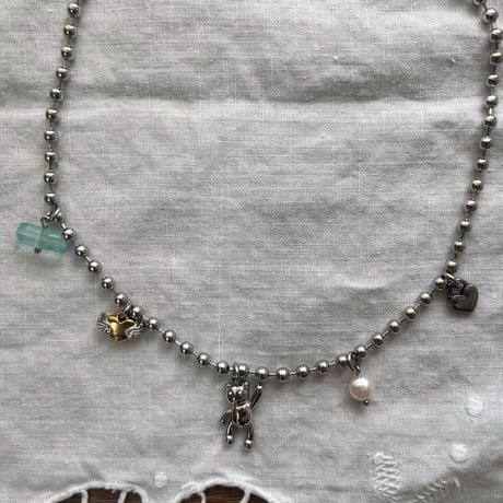 bear charm ball chain necklaceʕ•ᴥ•ʔ♡