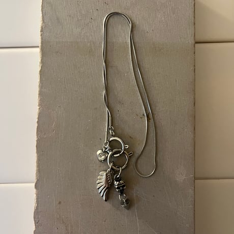 snake chain necklace-skull-
